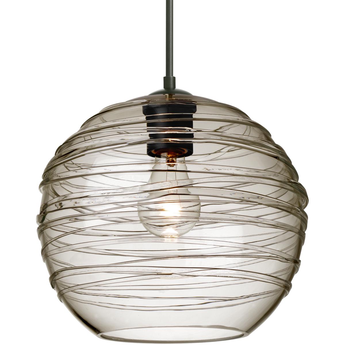 Besa Lighting 1JT-462702-BK Wave 10 1 Light Black Cord Pendant Ceiling Light
