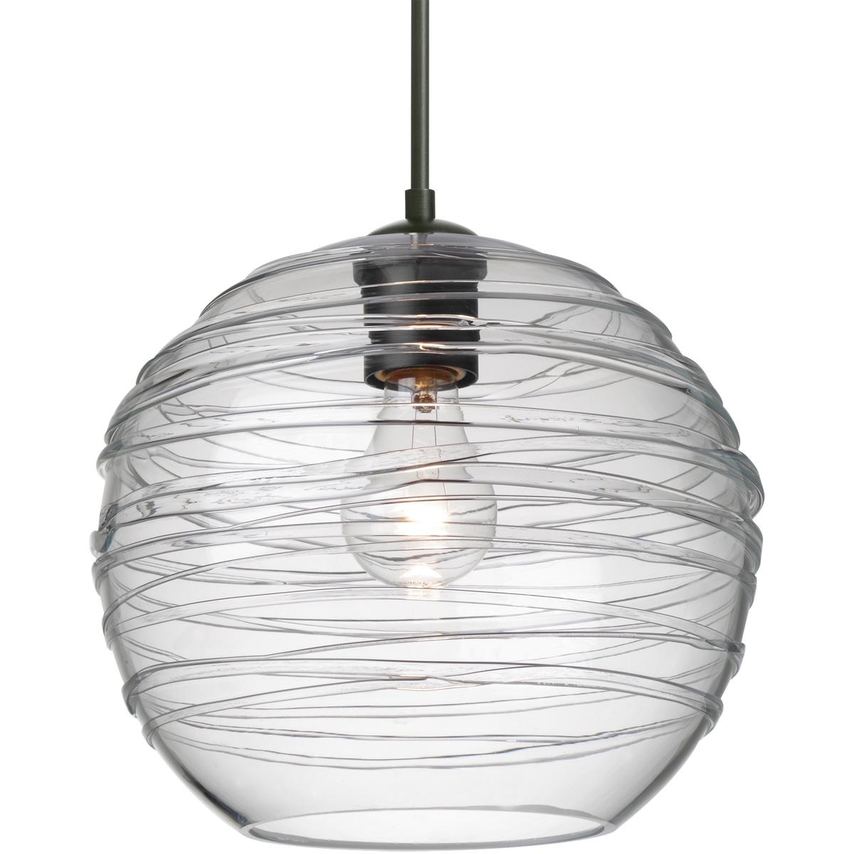Besa Lighting 1JT-462761-BK Wave 10 1 Light Black Cord Pendant Ceiling Light