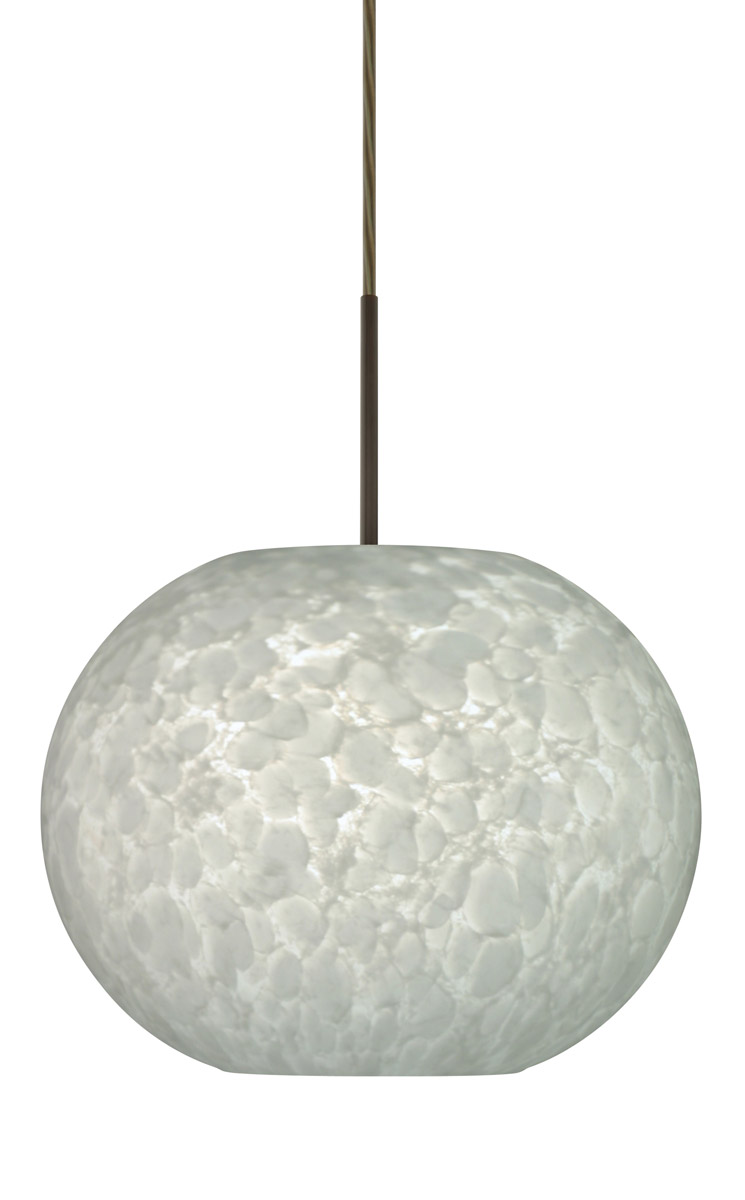 Besa Lighting 1JT-477619-LED-BR Luna LED Bronze Pendant Ceiling Light in Carrera Glass