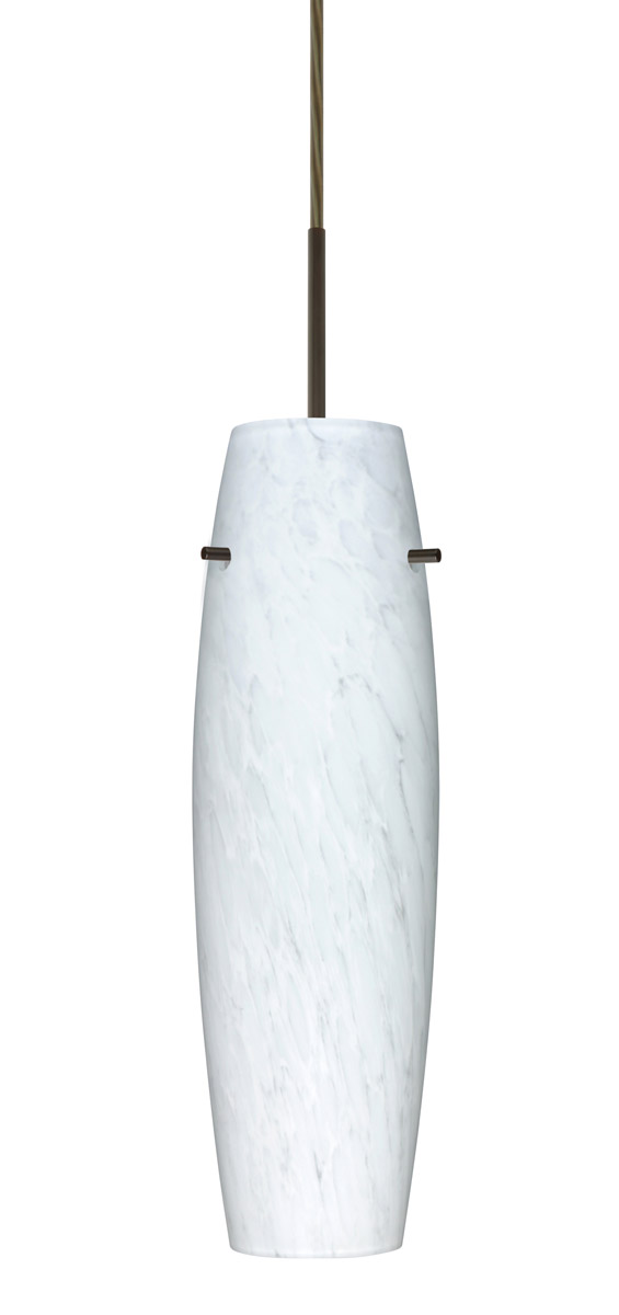 Besa Lighting 1JT-489719-LED-BR Suzi LED Bronze Pendant Ceiling Light in Carrera Glass