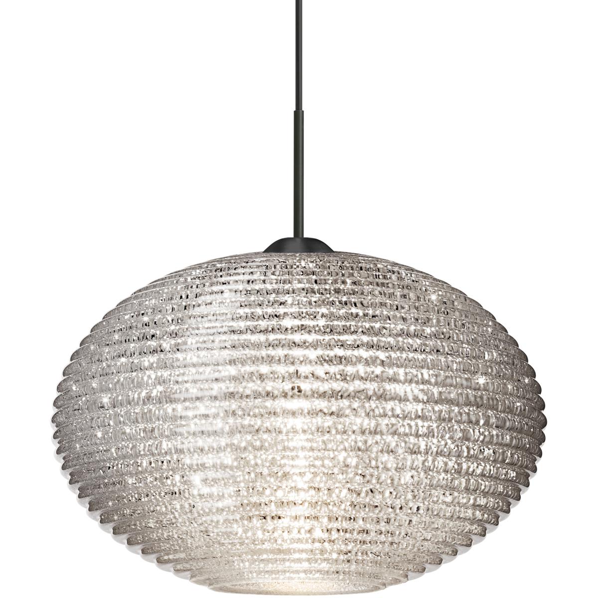 Besa Lighting 1JT-4913GL-BK Pape 12 1 Light Black Cord Pendant Ceiling Light
