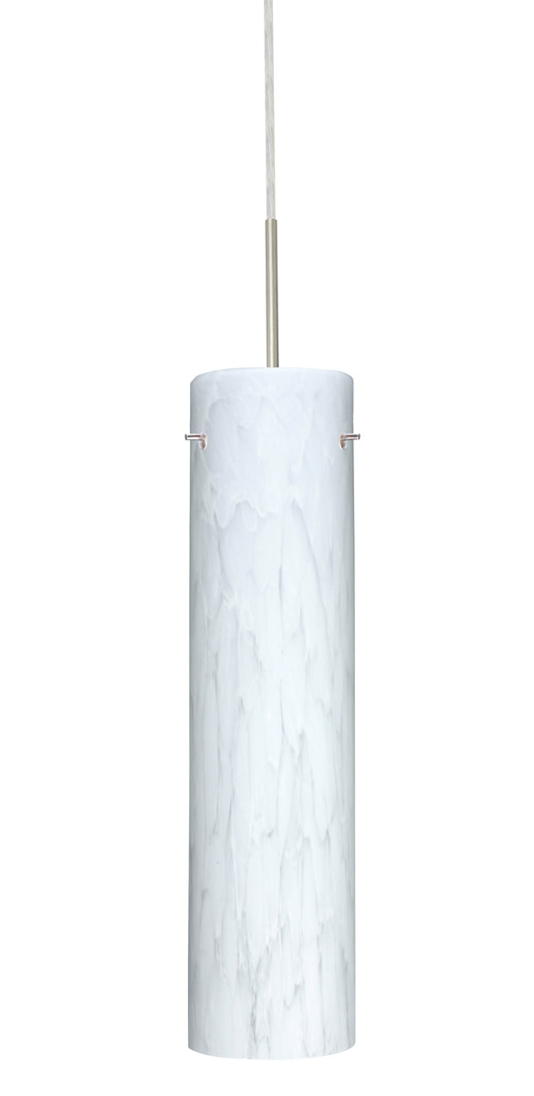 Besa Lighting 1JT-722419-SN Stilo 16 1 Light 4 inch Satin Nickel Pendant Ceiling Light in Incandescent, Carrera Glass