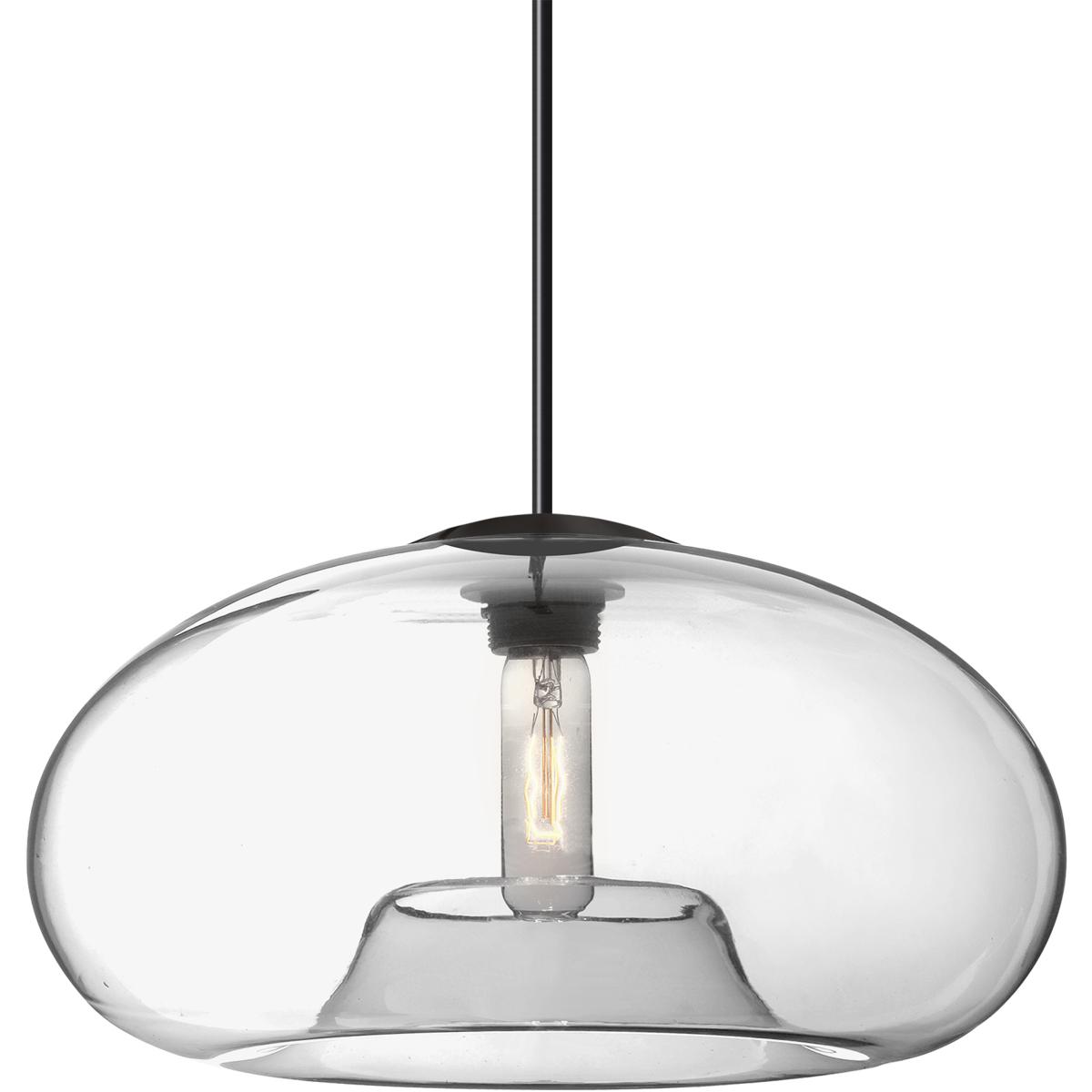 Besa Lighting 1JT-BANA15CL-BK Bana 15 1 Light Black Cord Pendant Ceiling Light