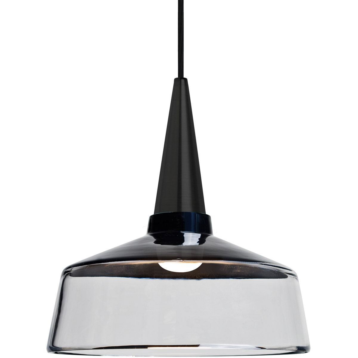 Besa Lighting 1JT-BARON10BK-LED-BK Baron 1 Light Black Pendant Ceiling Light in Black With Clear Glass