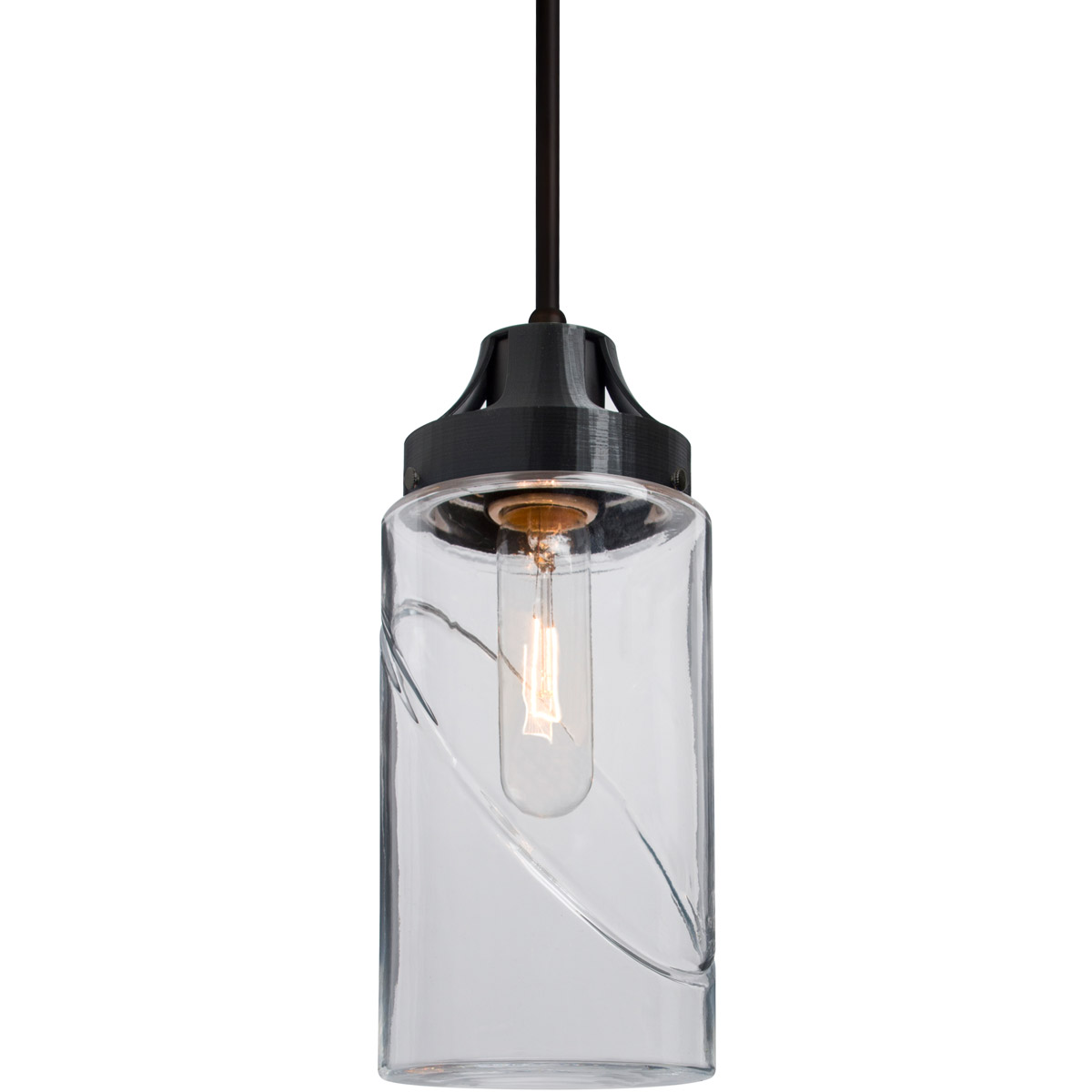 Besa Lighting 1JT-BLINKCL-BK Blink 1 Light Black Pendant Ceiling Light in Clear Glass