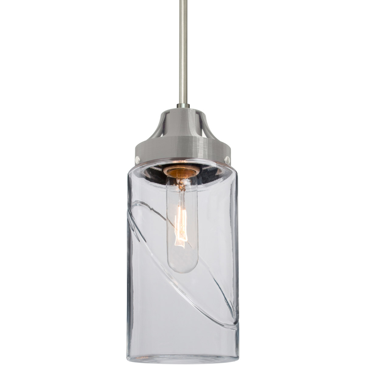Besa Lighting 1JT-BLINKCL-SN Blink 1 Light Satin Nickel Pendant Ceiling Light in Clear Glass