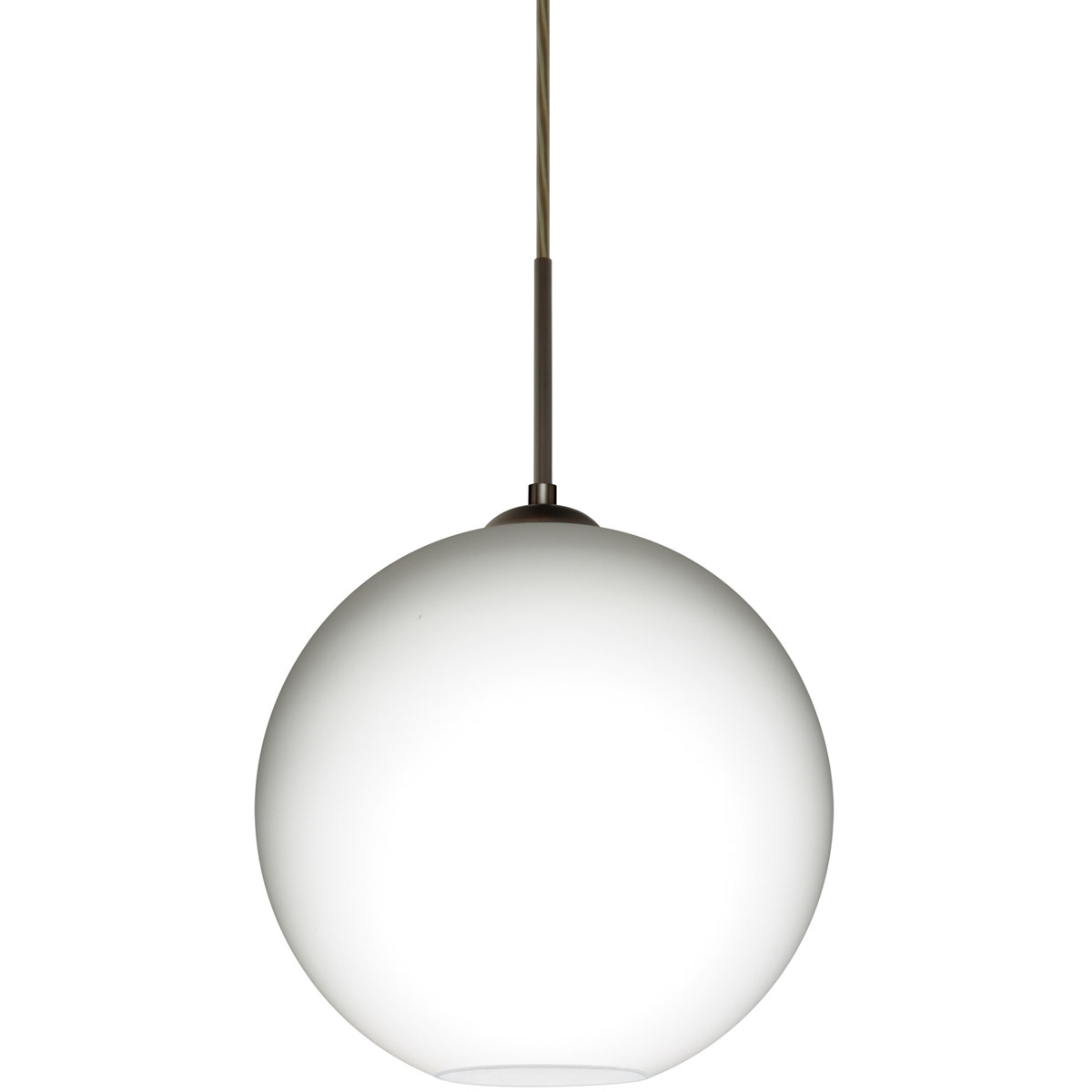 Besa Lighting 1JT-COCO1207-LED-BR Coco 12 LED Bronze Cord Pendant Ceiling Light in Opal Matte Glass