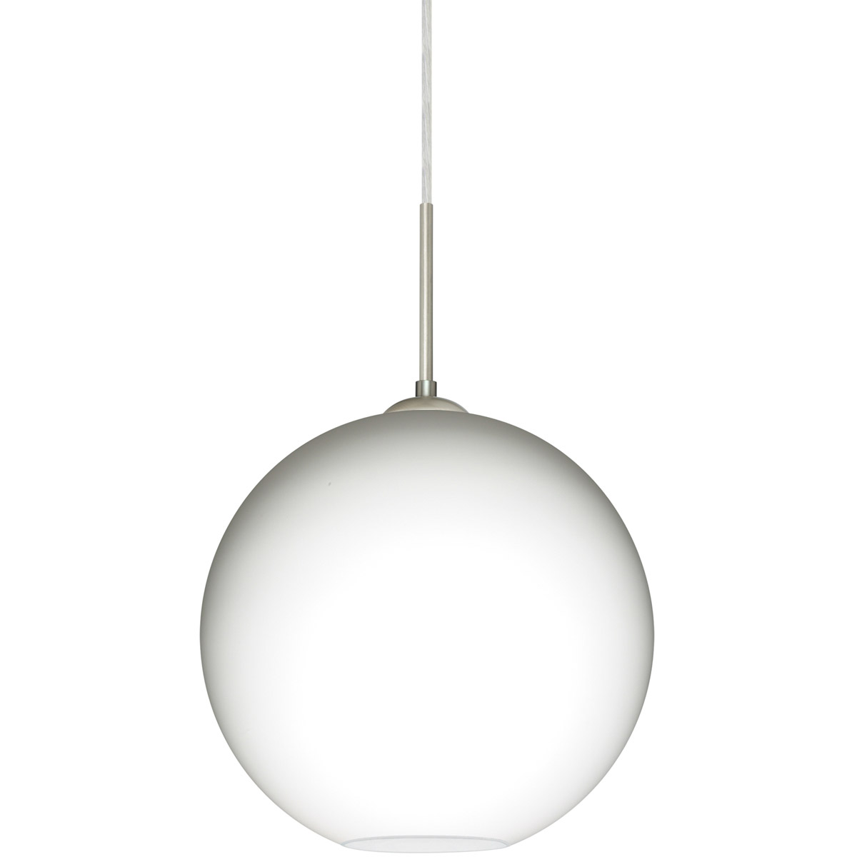 Besa Lighting 1JT-COCO1207-LED-SN Coco 12 LED Satin Nickel Cord Pendant Ceiling Light in Opal Matte Glass