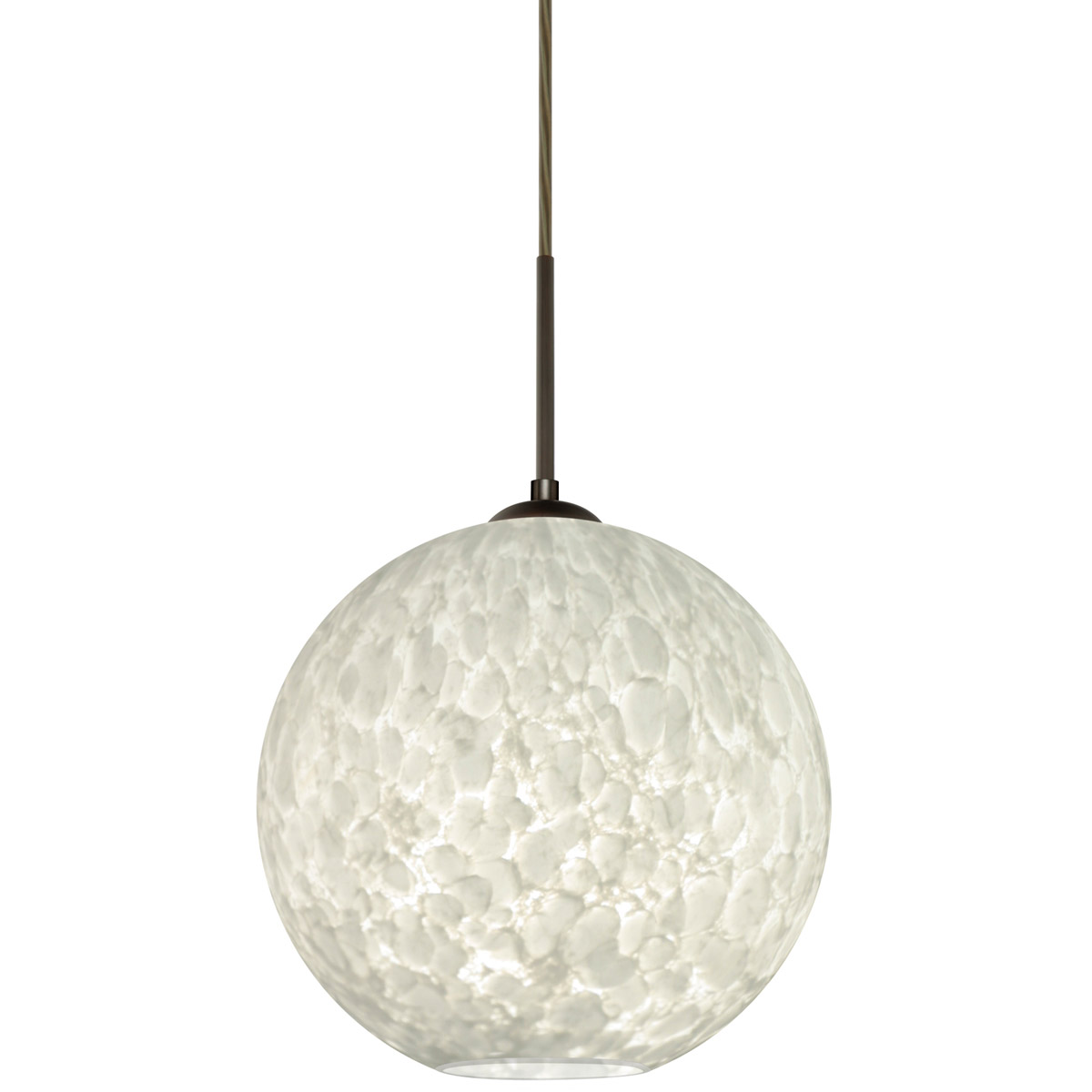 Besa Lighting 1JT-COCO1219-BR Coco 12 1 Light Bronze Cord Pendant Ceiling Light in Incandescent, Carrera Glass