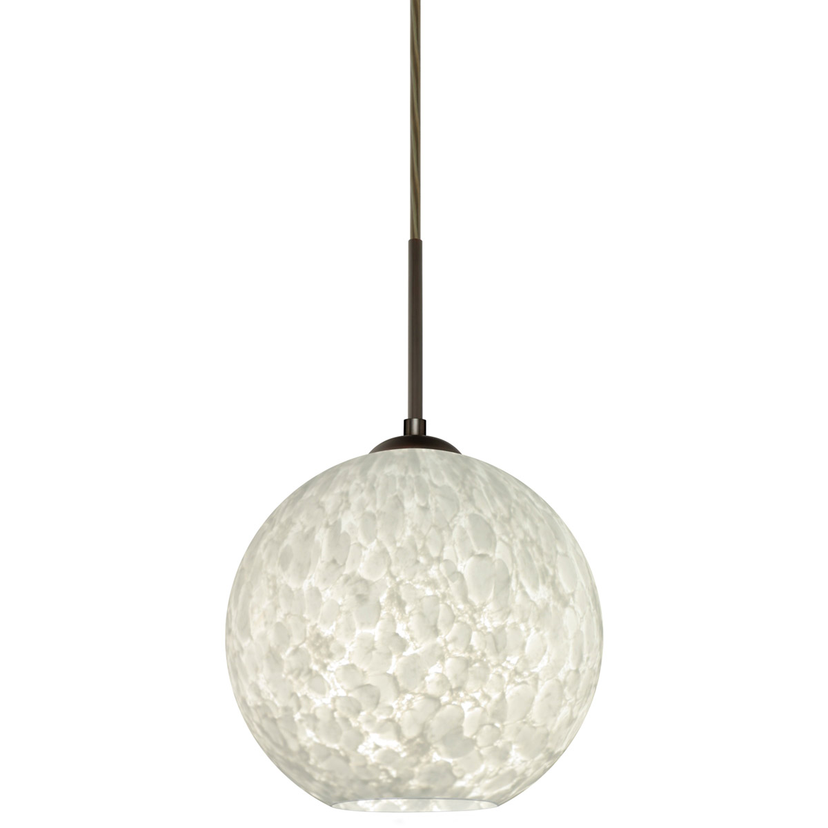 Besa Lighting 1JT-COCO819-LED-BR Coco 8 LED Bronze Cord Pendant Ceiling Light in Carrera Glass