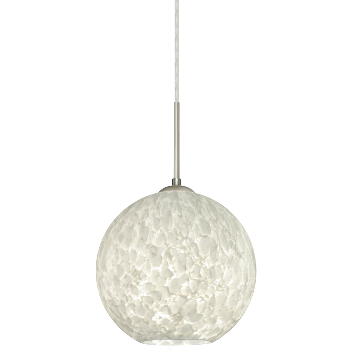 Besa Lighting 1JT-COCO819-LED-SN Coco 8 LED Satin Nickel Cord Pendant Ceiling Light in Carrera Glass