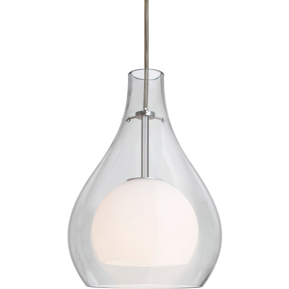 Besa Lighting 1JT-ELLE11CL-LED-BR Elle 1 Light Bronze Pendant Ceiling Light in Clear Glass