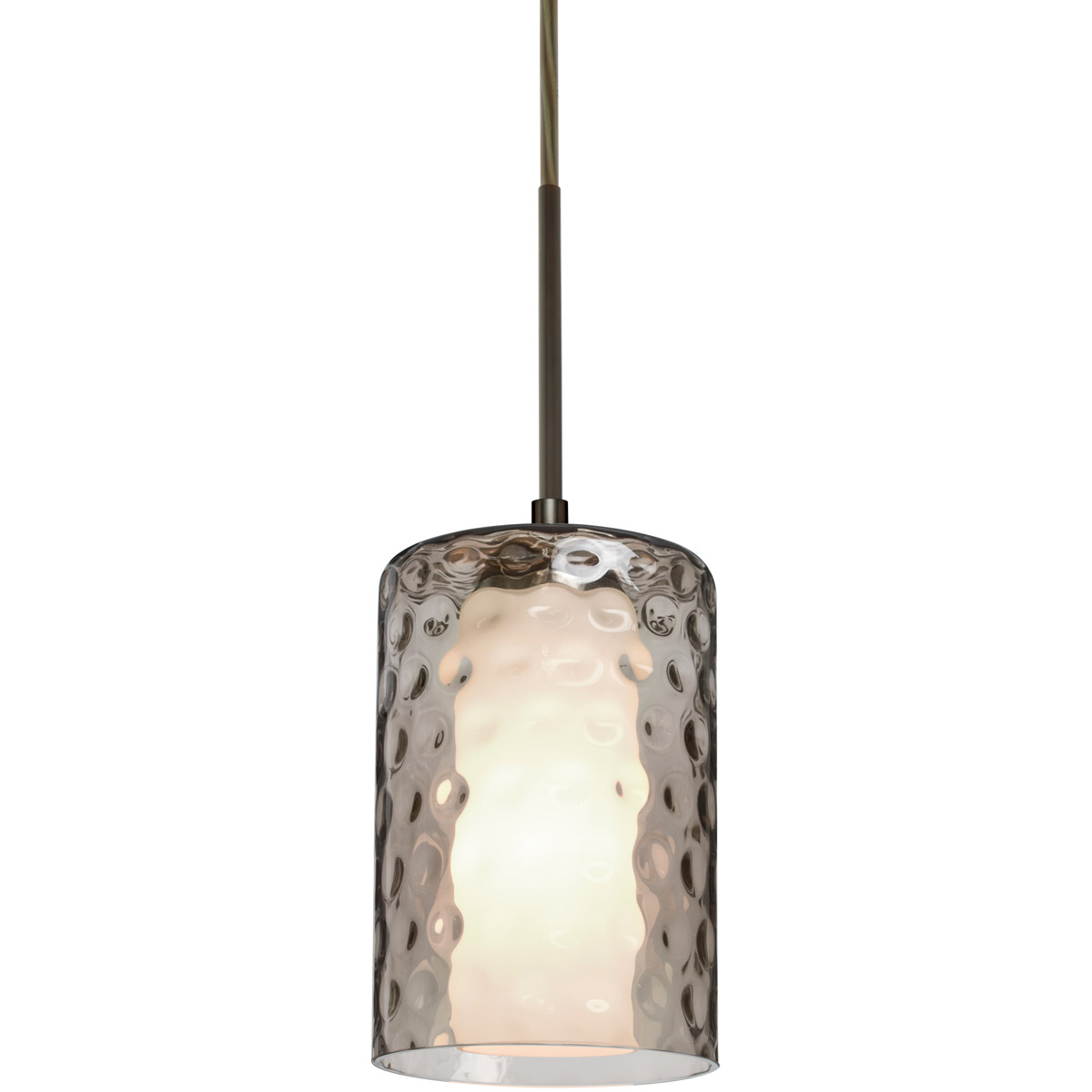 Besa Lighting 1JT-ESASM-BR Esa 1 Light Bronze Pendant Ceiling Light in Incandescent, Smoke Glass
