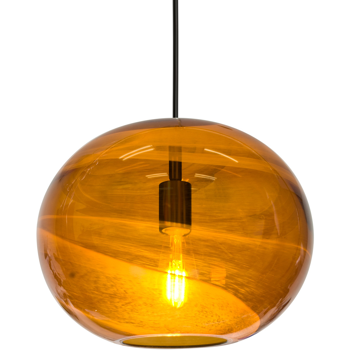 Besa Lighting 1JT-GENOAM-EDIL-BK Geno 1 Light Black Pendant Ceiling Light