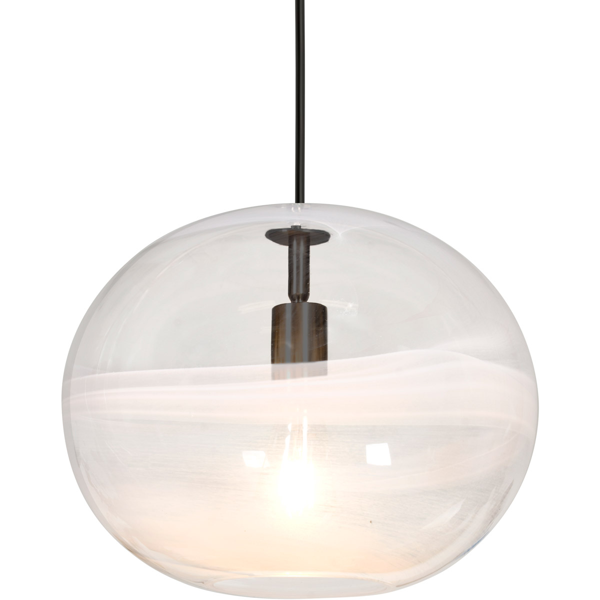 Besa Lighting 1JT-GENOCL-BK Geno 1 Light Black Pendant Ceiling Light