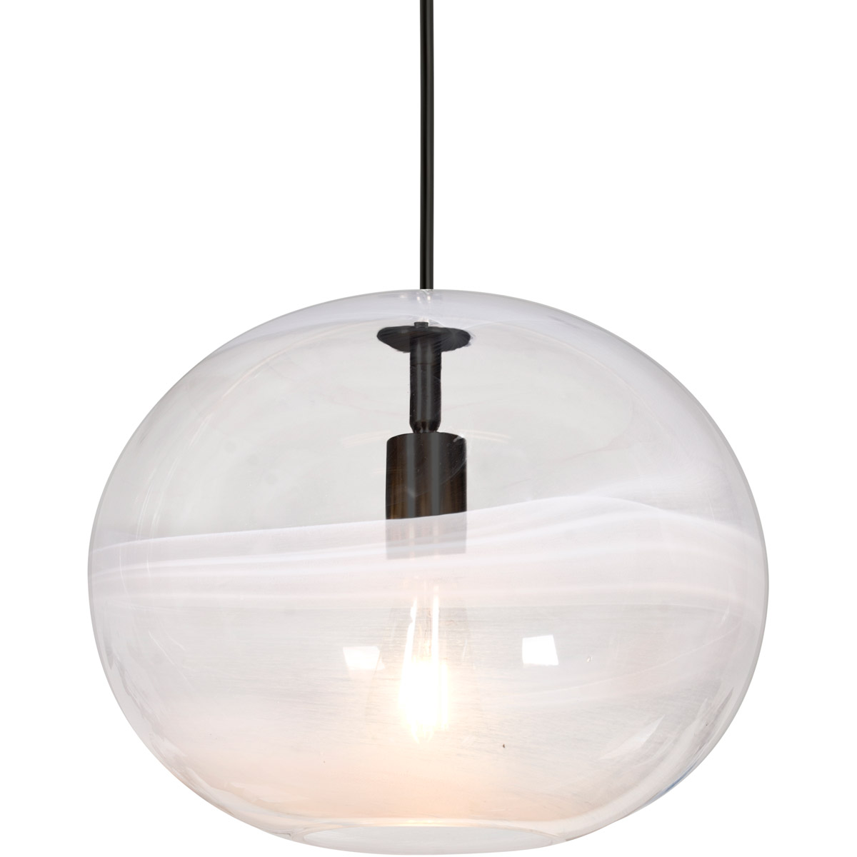 Besa Lighting 1JT-GENOCL-EDIL-BK Geno 1 Light Black Pendant Ceiling Light