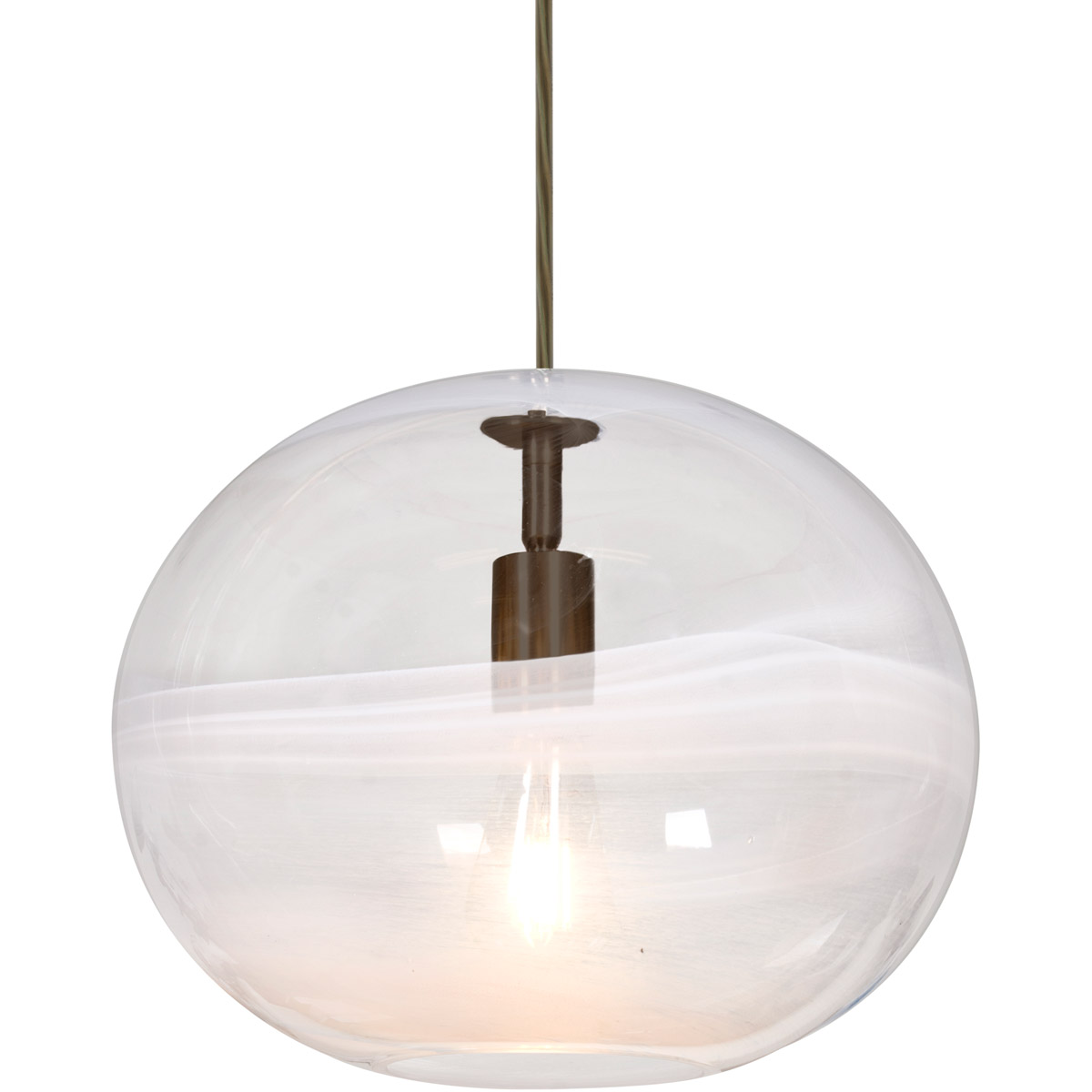 Besa Lighting 1JT-GENOCL-EDIL-BR Geno 1 Light Bronze Pendant Ceiling Light