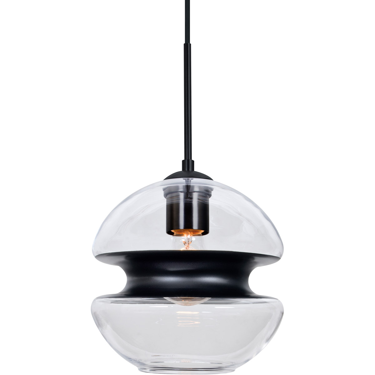 Besa Lighting 1JT-HULA8BK-BK Hula 8 1 Light Black Pendant Ceiling Light