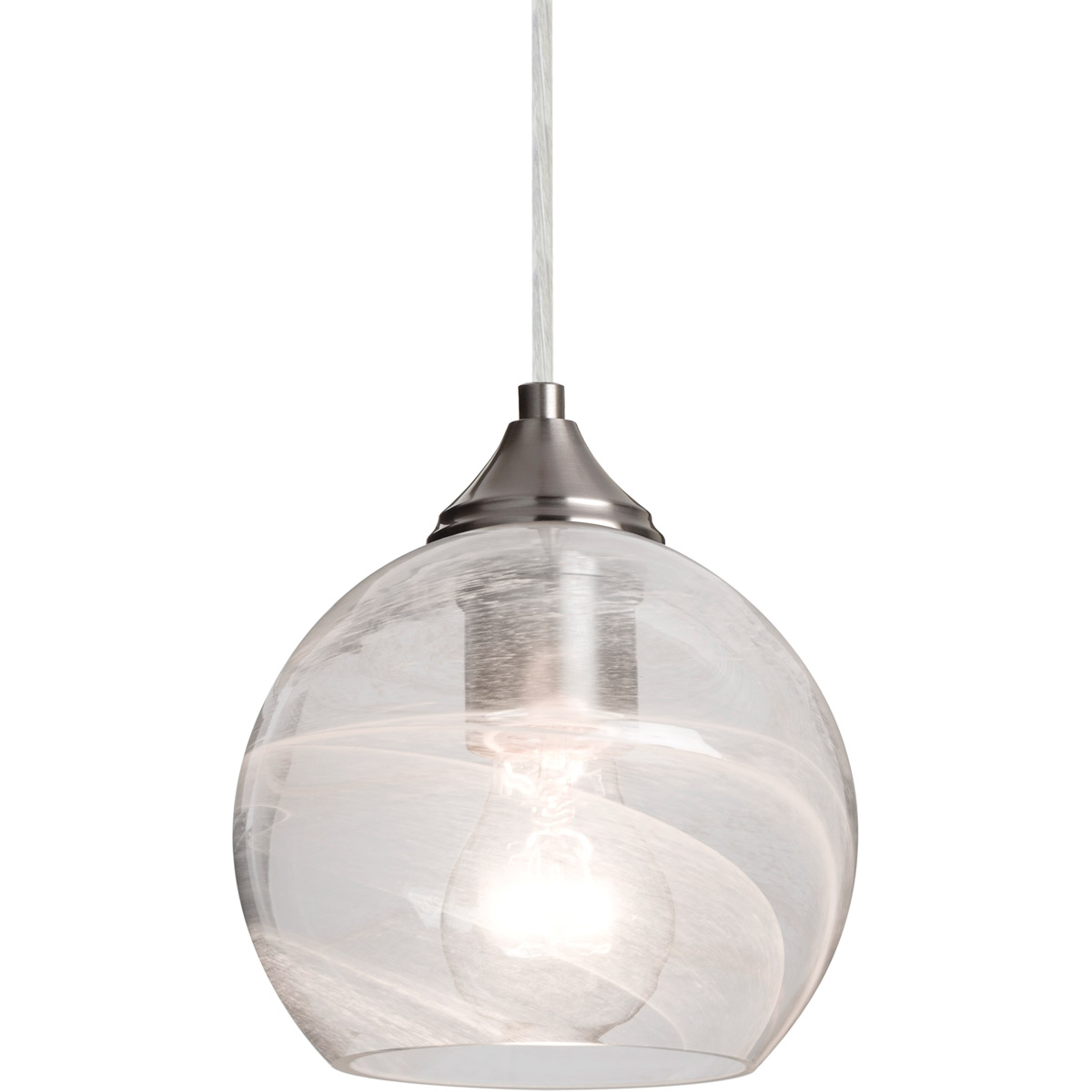 Besa Lighting 1JT-JILLYCL-SN Jilly 1 Light Satin Nickel Pendant Ceiling Light