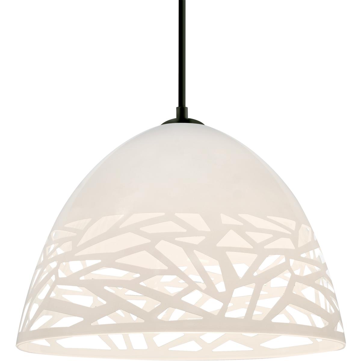 Besa Lighting 1JT-KIEVWH-BK Kiev 1 Light Black Cord Pendant Ceiling Light
