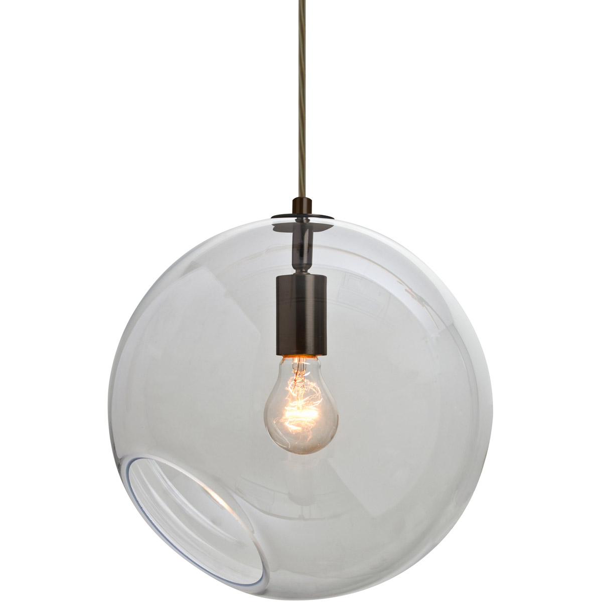 Besa Lighting 1JT-MAESTRO12CL-BR Maestro 1 Light Bronze Pendant Ceiling Light in Clear Glass