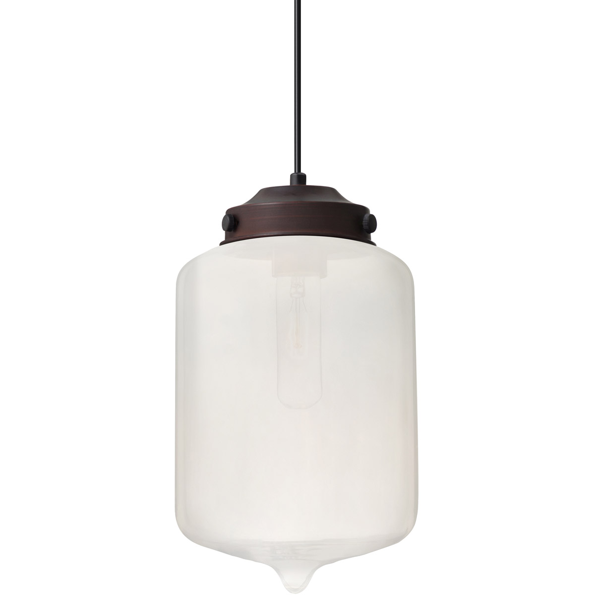 Besa Lighting 1JT-OLINFR-BR Olin 1 Light Bronze Cord Pendant Ceiling Light in Frost Glass