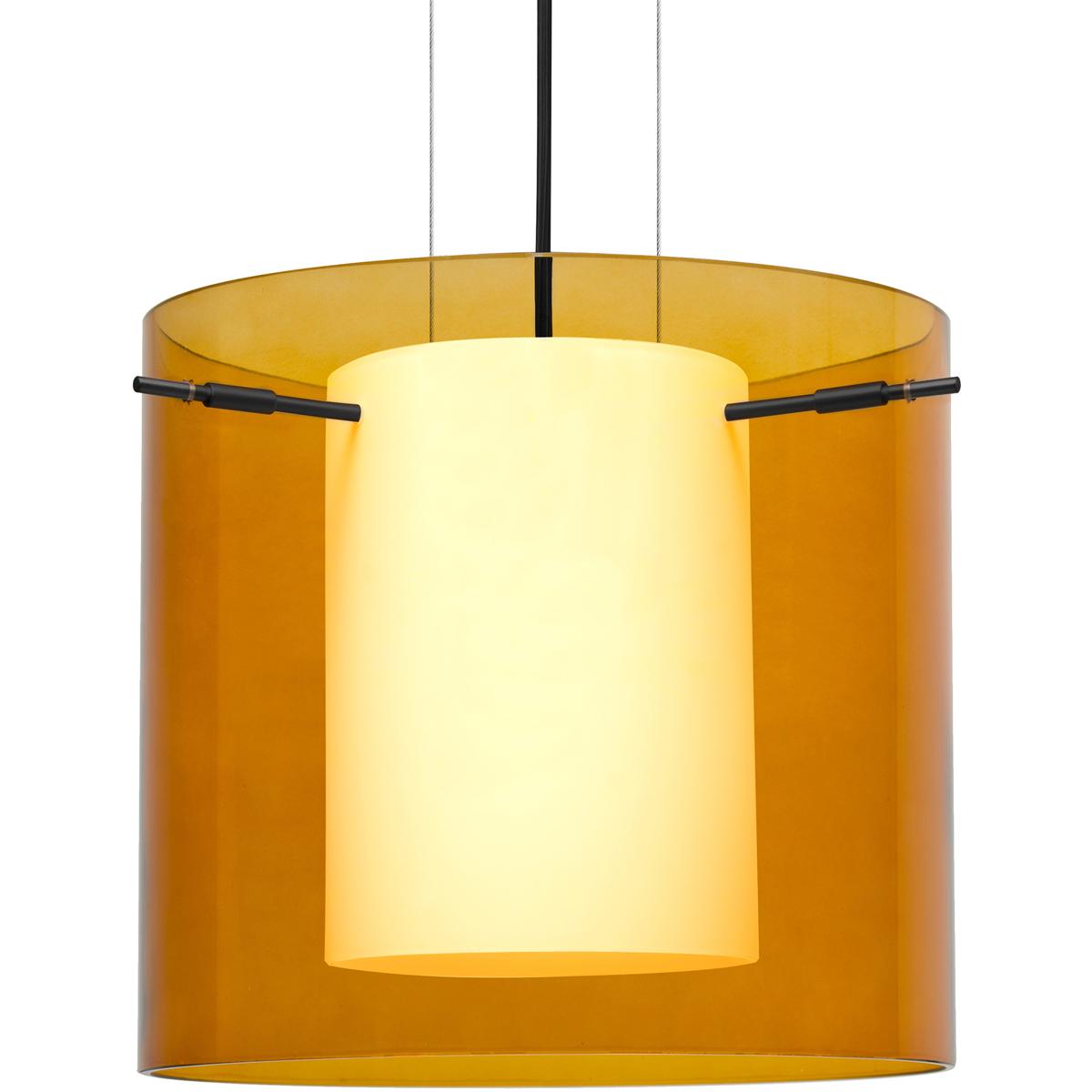 Besa Lighting 1KG-G18407-BK Pahu 12 1 Light Black Cable Pendant Ceiling Light