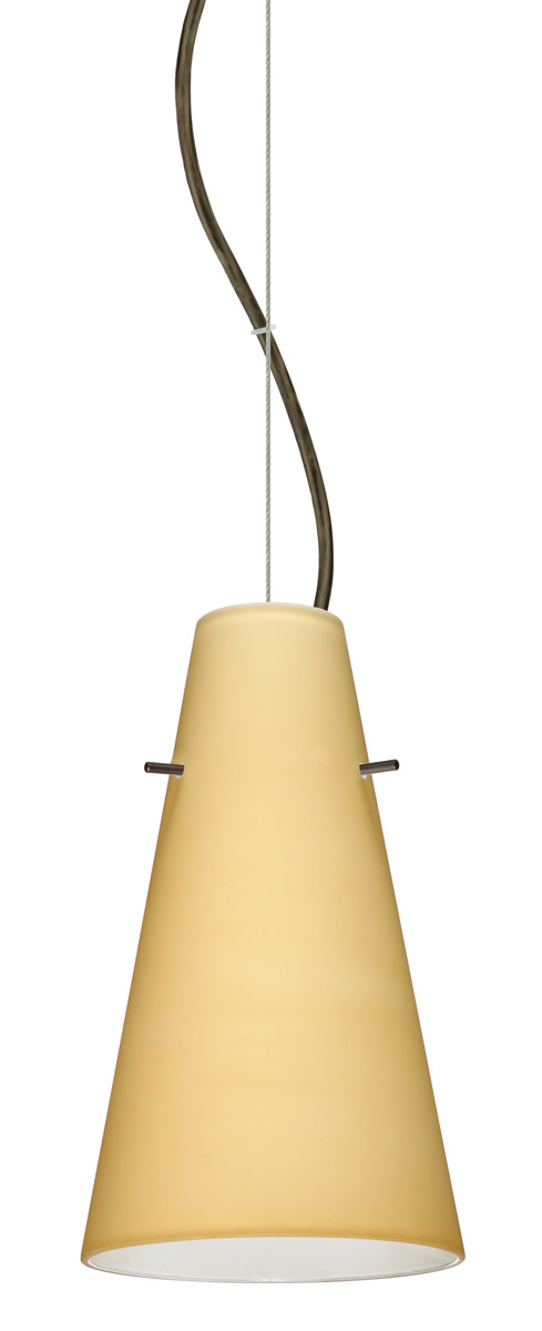 Besa Lighting 1KX-4124VM-LED-BR Cierro LED Bronze Pendant Ceiling Light in Vanilla Matte Glass