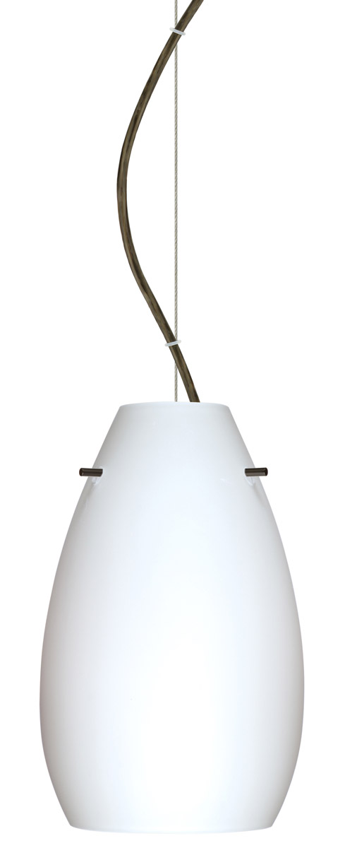 Besa Lighting 1KX-412607-LED-BR Pera 9 LED Bronze Pendant Ceiling Light in Opal Matte Glass