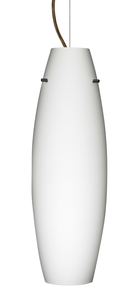 Besa Lighting 1KX-412707-LED-BR Tara LED Bronze Pendant Ceiling Light in Opal Matte Glass