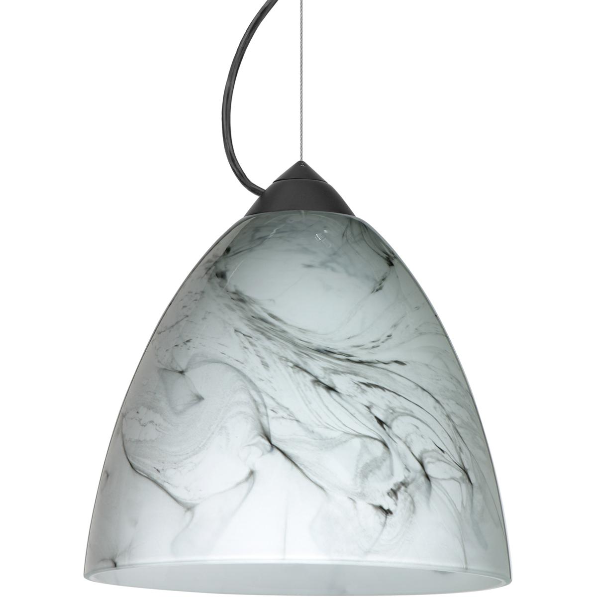 Besa Lighting 1KX-4470MG-BK Vila 1 Light Black Cord Pendant Ceiling Light