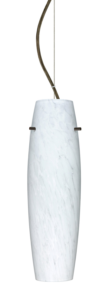 Besa Lighting 1KX-489719-LED-BR Suzi LED Bronze Pendant Ceiling Light in Carrera Glass