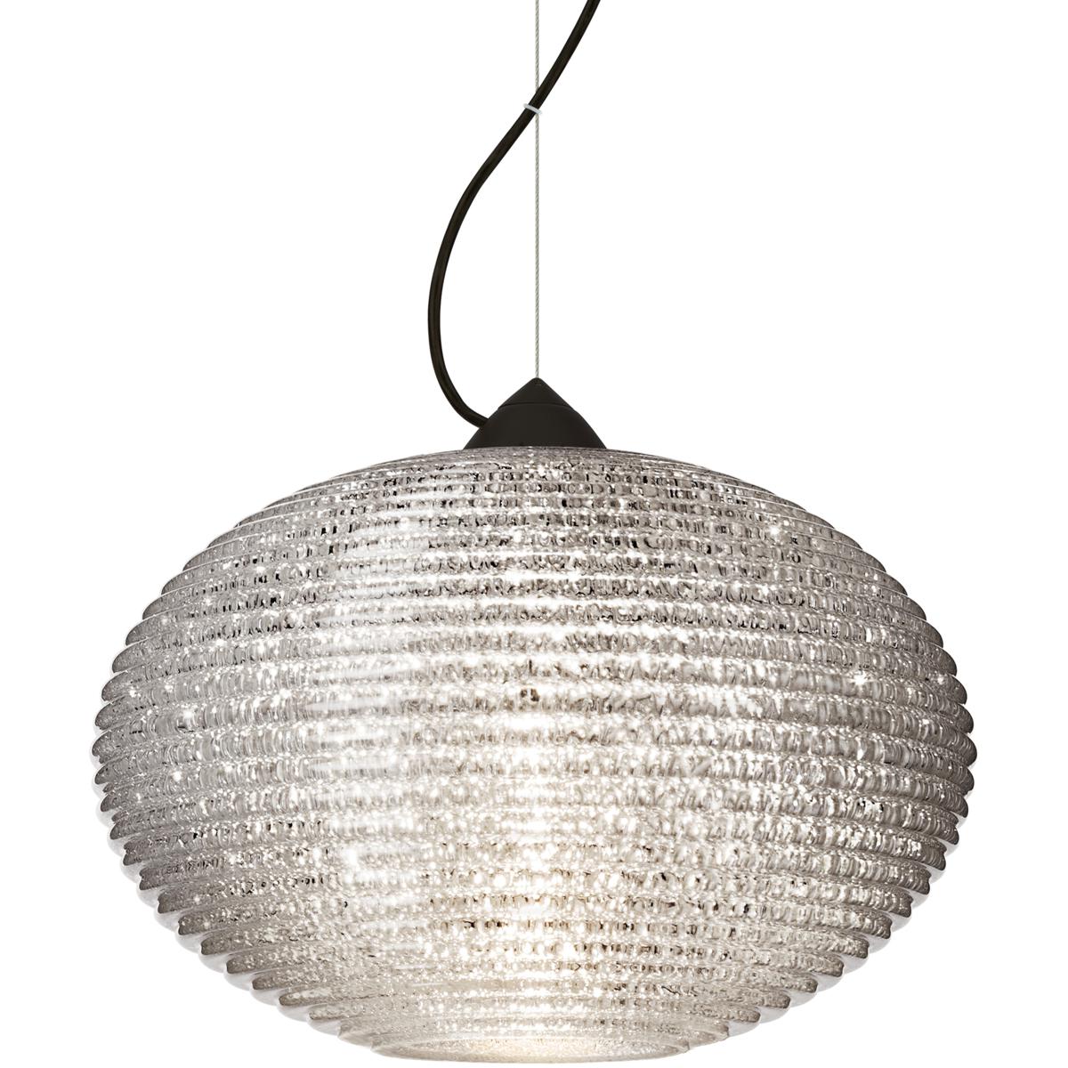 Besa Lighting 1KX-4913GL-LED-BK Pape 12 LED Black Cord Pendant Ceiling Light