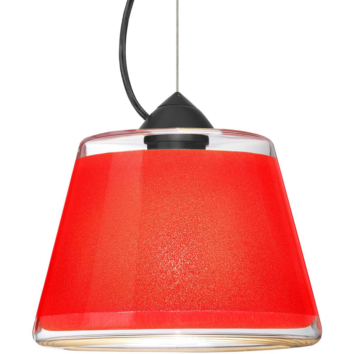 Besa Lighting 1KX-PIC9RD-BK Pica 9 1 Light Black Cord Pendant Ceiling Light