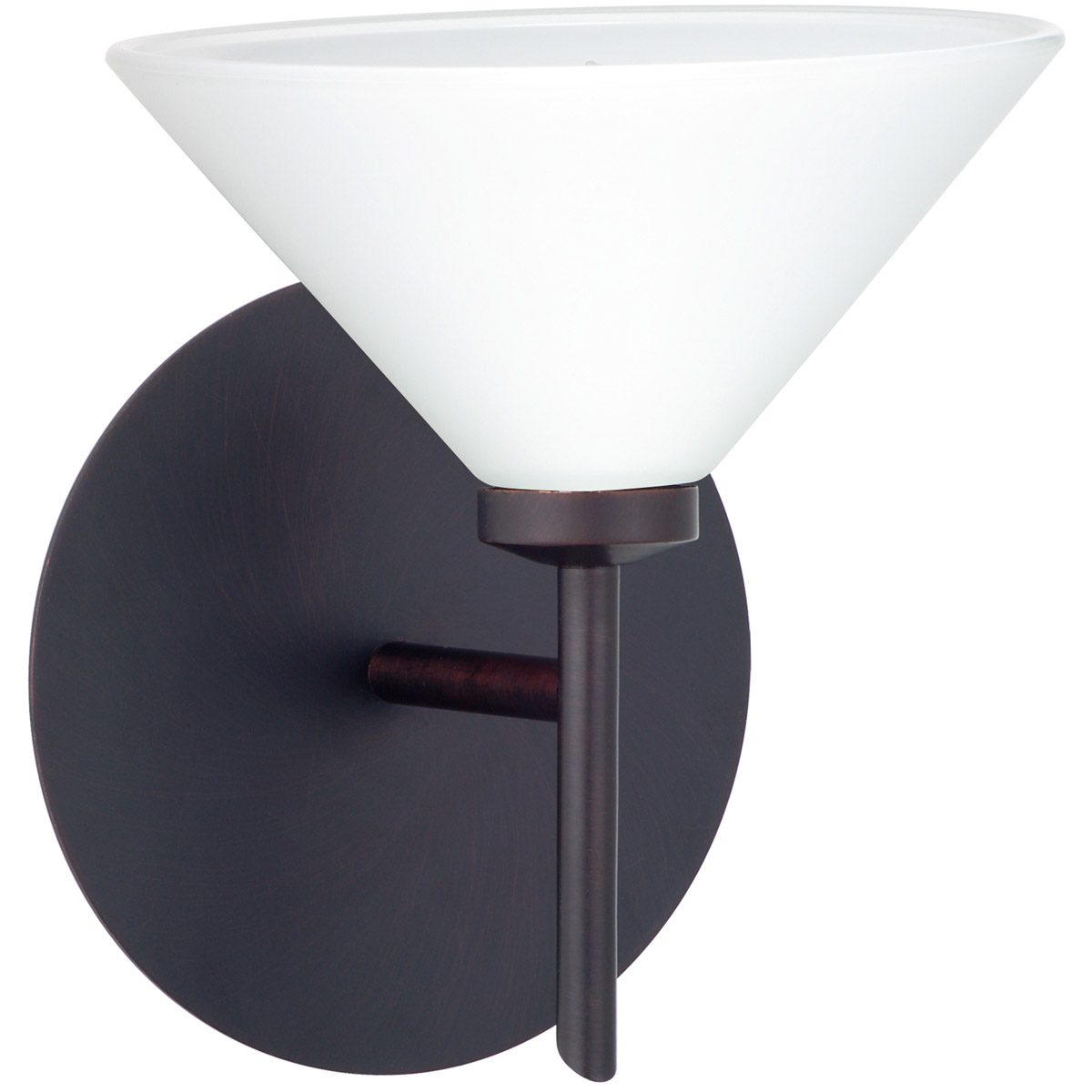Besa Lighting 1SW-117607-BR Kona 1 Light 6 inch Bronze Mini Sconce Wall Light in Halogen, White Glass