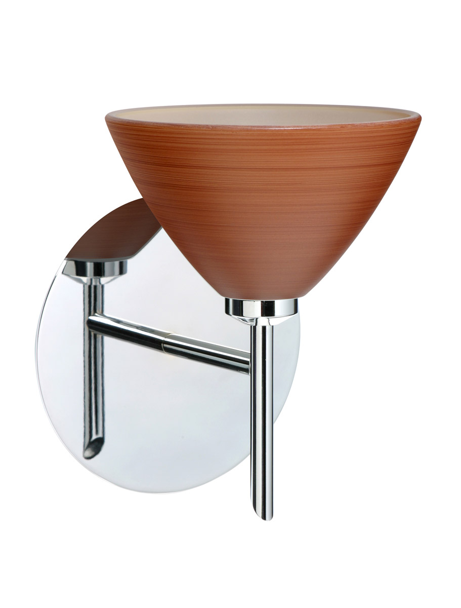 Besa Lighting 1SW-1743CH-LED-CR Domi LED 5 inch Chrome Mini Sconce Wall Light in Cherry Glass