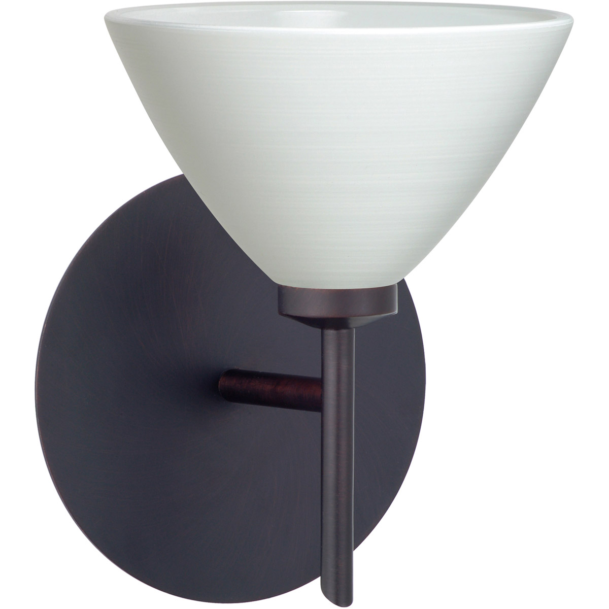 Besa Lighting 1SW-1743KR-BR Domi 1 Light 5 inch Bronze Mini Sconce Wall Light in Halogen, Chalk Glass