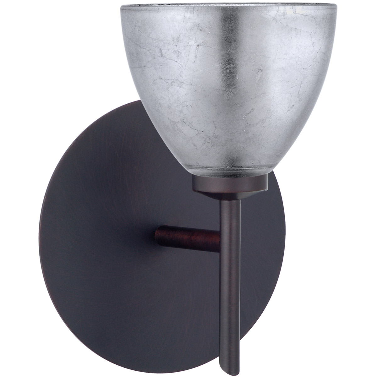 Besa Lighting 1SW-1758SF-LED-BR Divi LED 5 inch Bronze Mini Sconce Wall Light in Silver Foil Glass