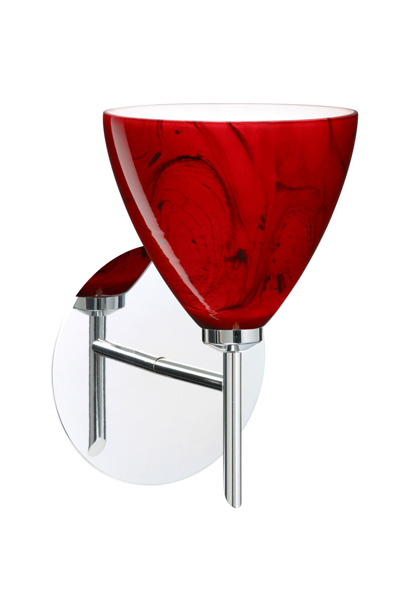 Besa Lighting 1SW-1779MA-LED-CR Mia LED 5 inch Chrome Mini Sconce Wall Light in Magma Glass