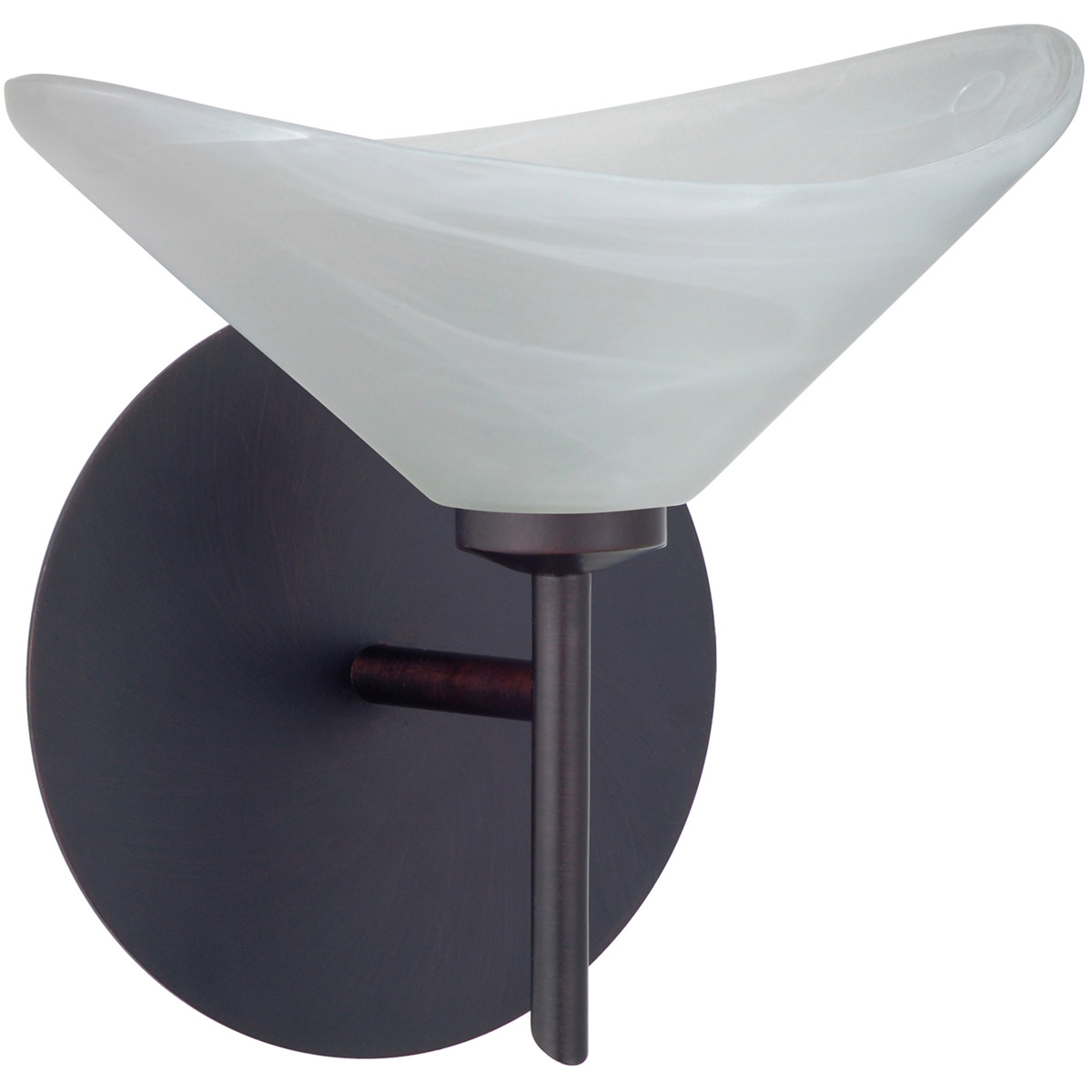 Besa Lighting 1SW-191352-BR Hoppi 1 Light 8 inch Bronze Mini Sconce Wall Light in Halogen, Marble Glass
