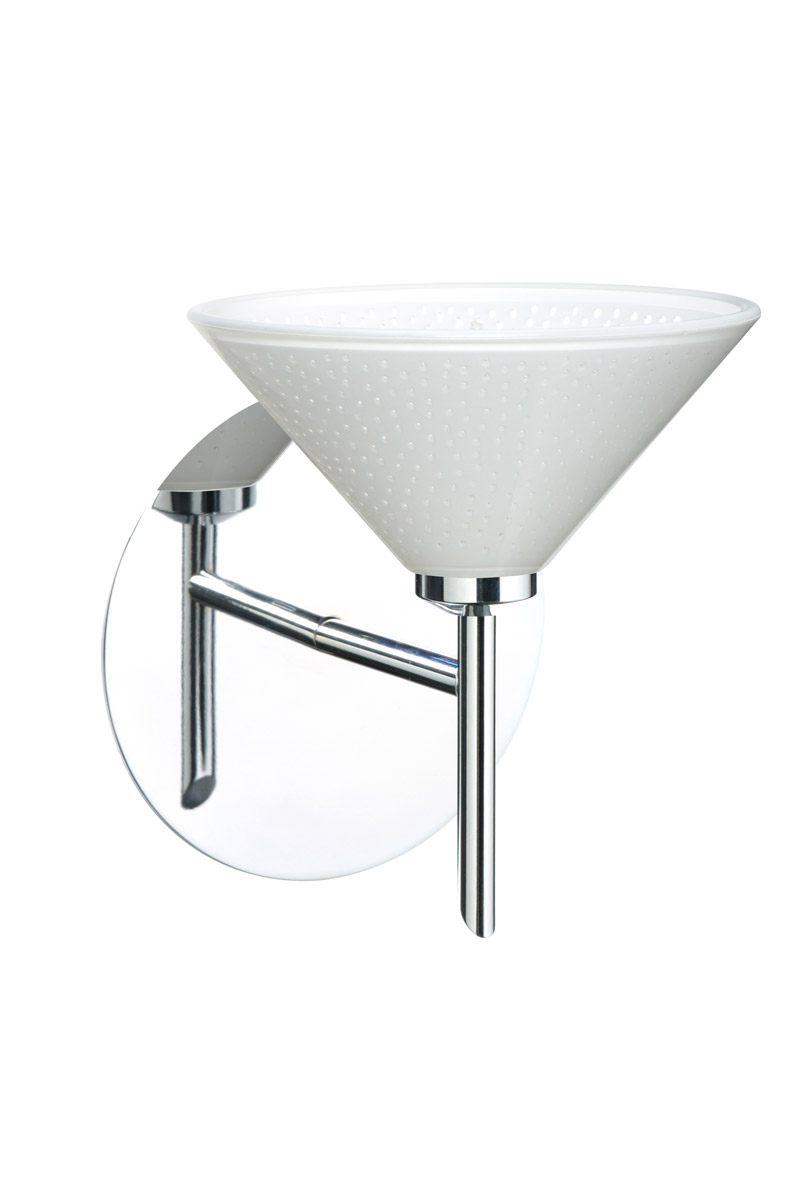 Besa Lighting 1SW-282453-CR Kona 1 Light 6 inch Chrome Mini Sconce Wall Light in Halogen, White Starpoint Glass