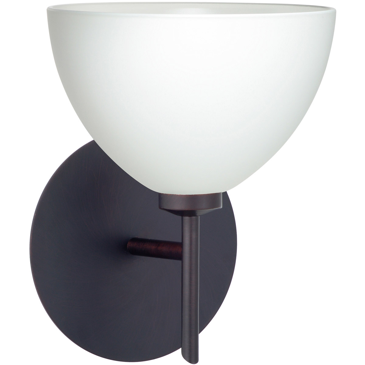 Besa Lighting 1SW-467907-BR Brella 1 Light 6 inch Bronze Mini Sconce Wall Light in Halogen, White Glass