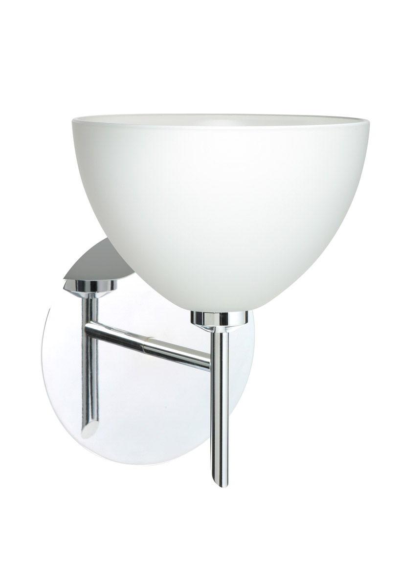 Besa Lighting 1SW-467907-CR Brella 1 Light 6 inch Chrome Mini Sconce Wall Light in Halogen, White Glass