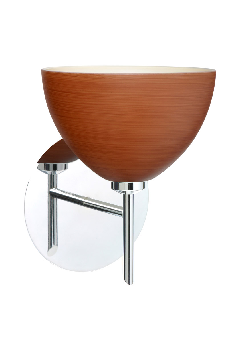 Besa Lighting 1SW-4679CH-CR Brella 1 Light 6 inch Chrome Mini Sconce Wall Light in Halogen, Cherry Glass