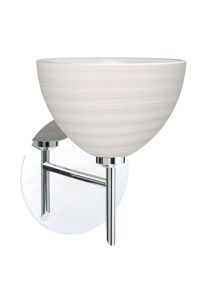 Besa Lighting 1SW-4679KR-CR Brella 1 Light 6 inch Chrome Mini Sconce Wall Light in Halogen, Chalk Glass