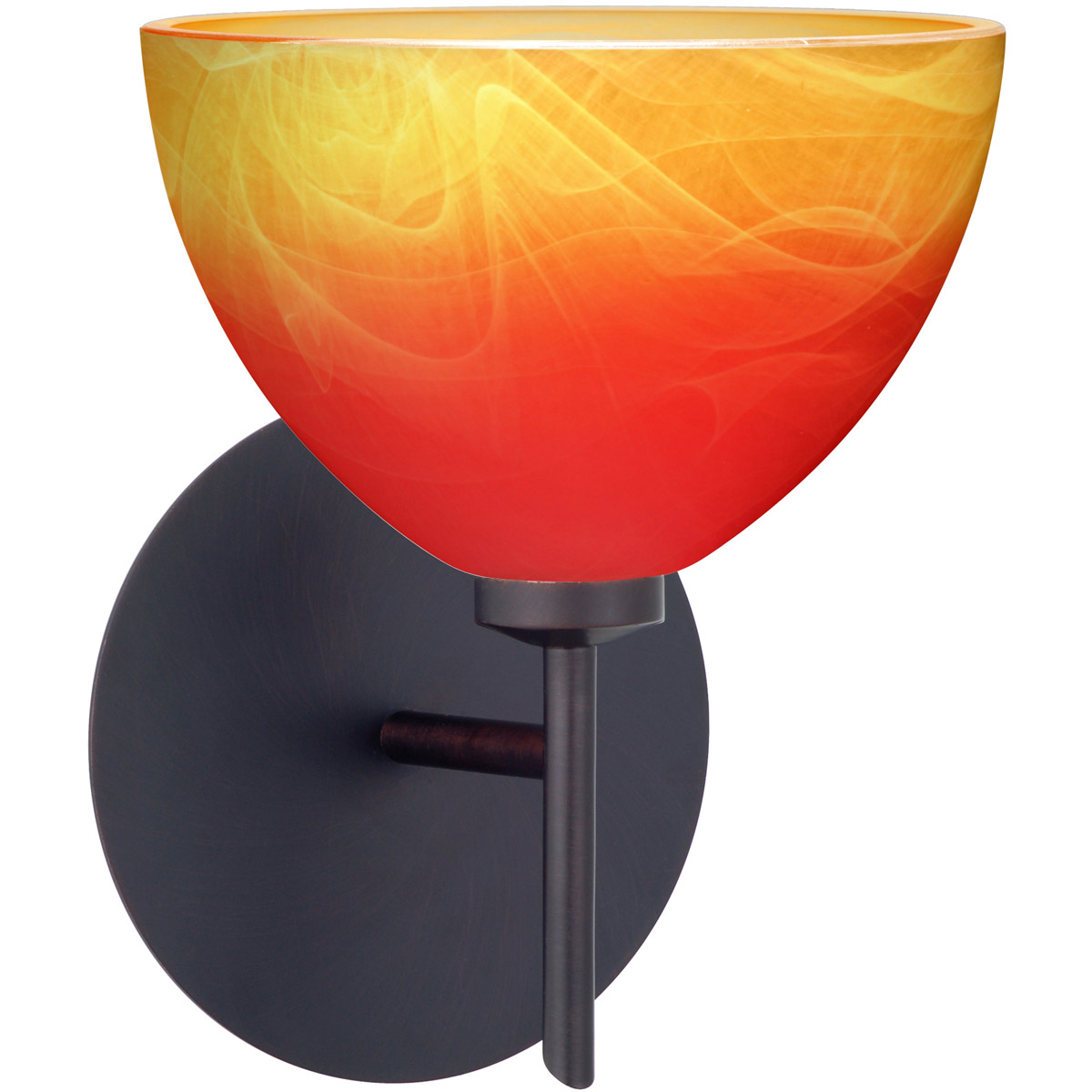 Besa Lighting 1SW-4679SL-BR Brella 1 Light 6 inch Bronze Mini Sconce Wall Light in Halogen, Solare Glass