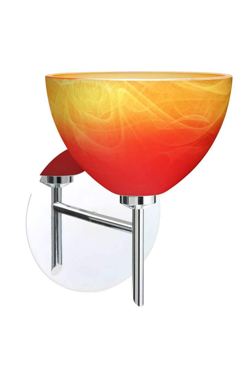 Besa Lighting 1SW-4679SL-LED-CR Brella LED 6 inch Chrome Mini Sconce Wall Light in Solare Glass