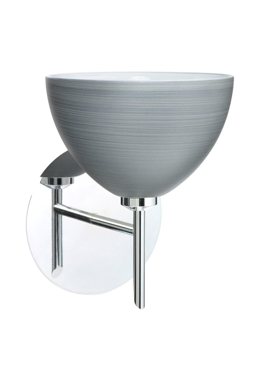 Besa Lighting 1SW-4679TN-CR Brella 1 Light 6 inch Chrome Mini Sconce Wall Light in Halogen, Titan Glass
