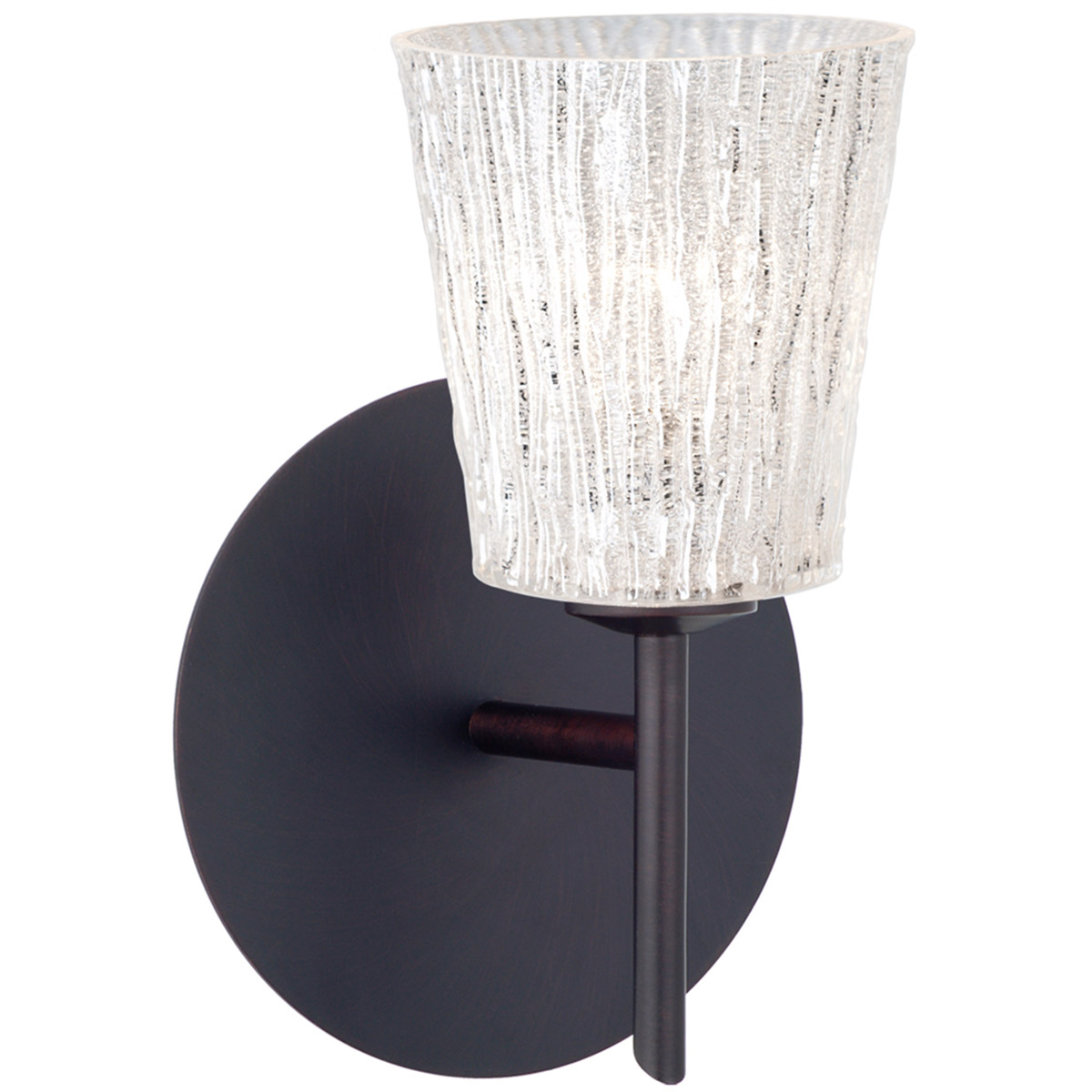 Besa Lighting 1SW-5125GL-BR Nico 4 1 Light 5 inch Bronze Mini Sconce Wall Light in Halogen, Glitter Stone Glass