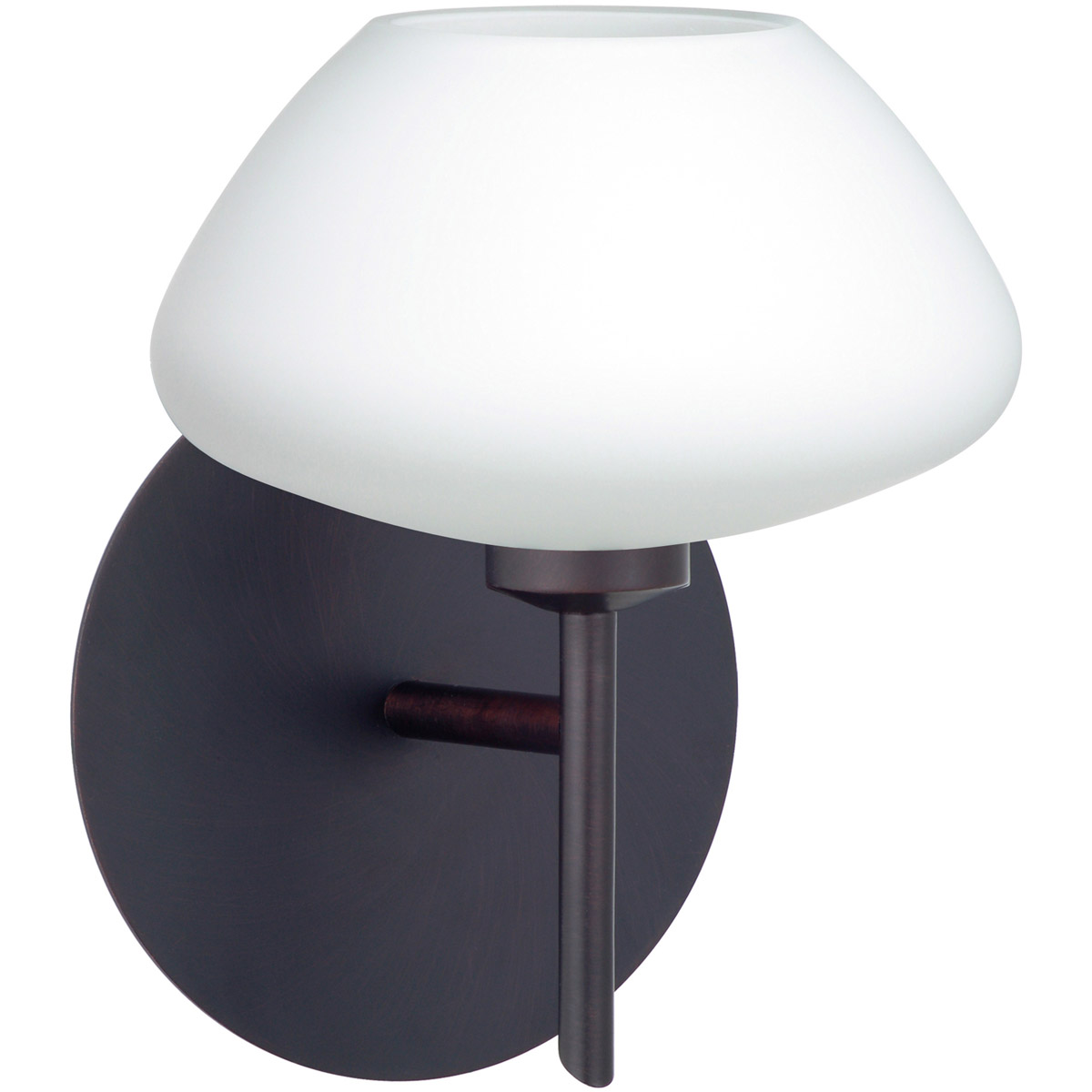 Besa Lighting 1SW-541007-BR Peri 1 Light 5 inch Bronze Mini Sconce Wall Light in Halogen, Opal Matte Glass